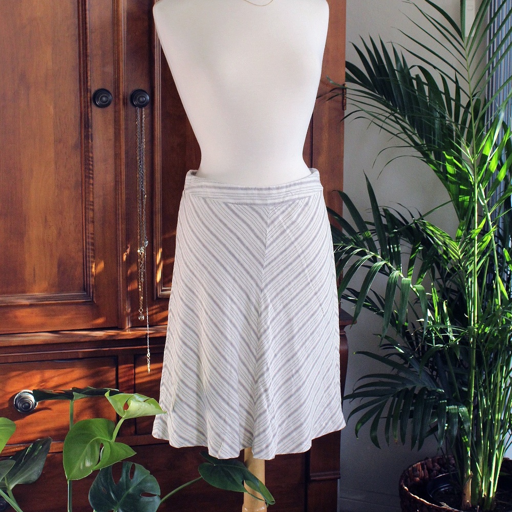 Linen Chevron Casual Skirt US size L